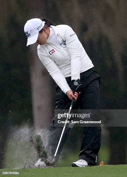 Sei Young Kim of South Korea plays a shot on the 18th hole during the final round of the Coates Golf Championship Presented By R+L Carriers at Golden...