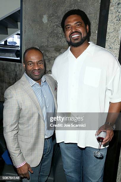 Executive Director of the NFL Players Association DeMaurice F. Smith and former NFL player Jonathan Ogden attend the Fanatics Super Bowl Party on...