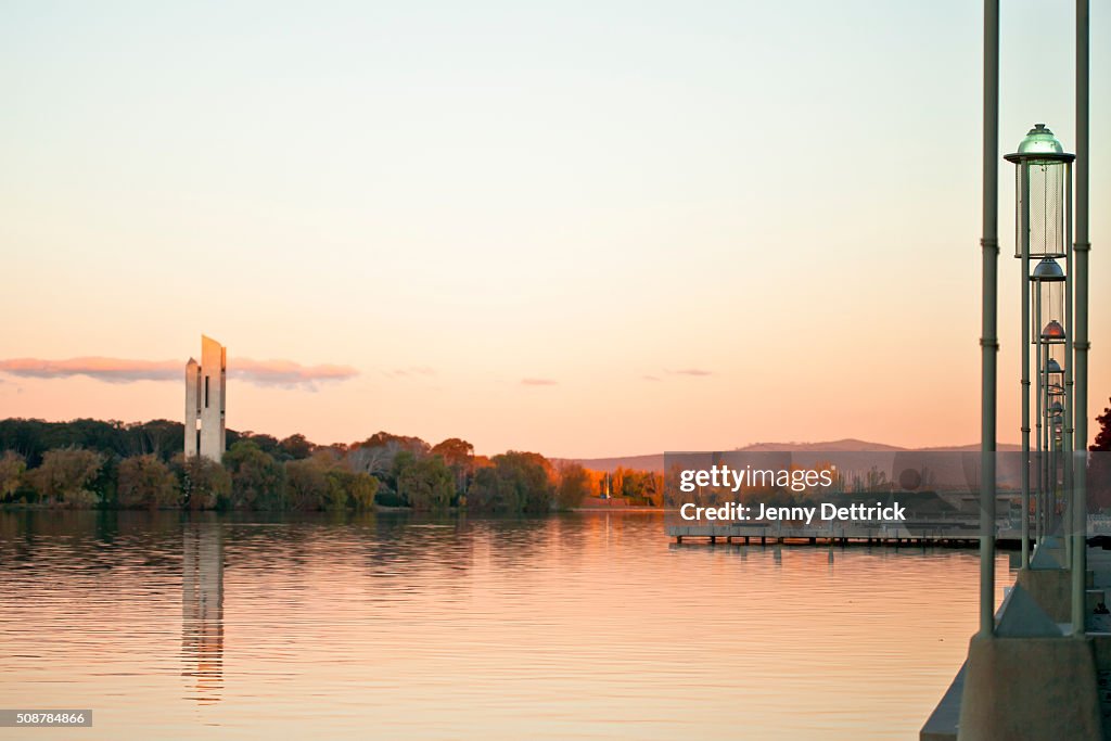Lake Burley Griffin, Canberra, at sunset