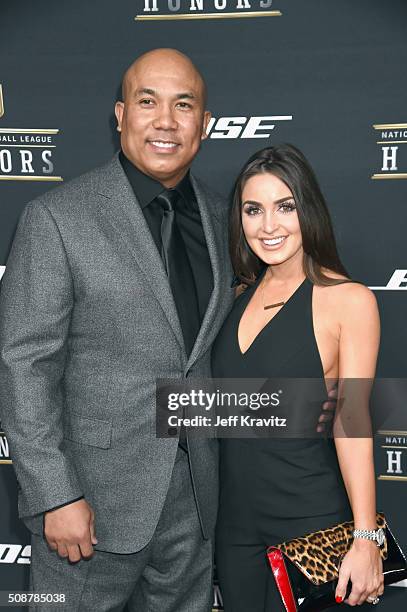 Former NFL player Hines Ward and Lindsey Georgalas-Ward attend the 5th Annual NFL Honors at Bill Graham Civic Auditorium on February 6, 2016 in San...