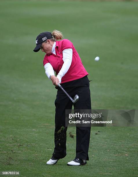 Cristie Kerr of the United States plays a shot on the seventh hole during the final round of the Coates Golf Championship Presented By R+L Carriers...