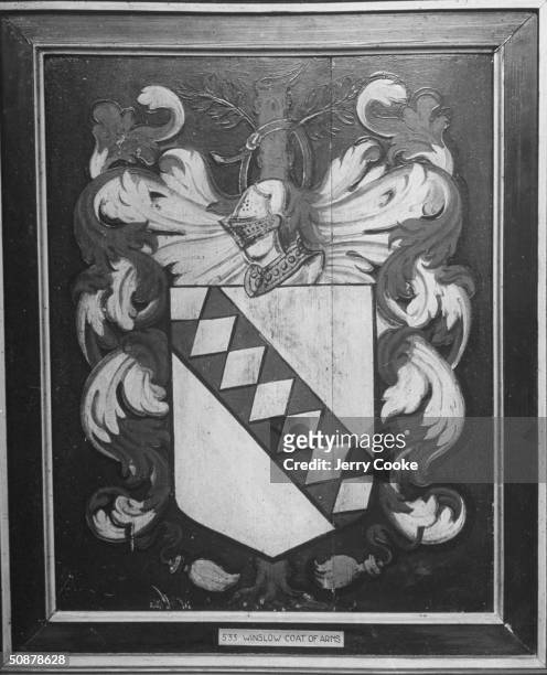 View of a coat-of-arms from one of the Pilgrim families.