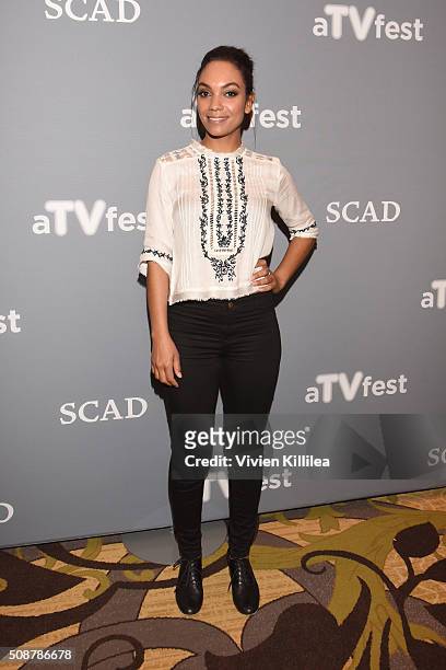 Actor Lyndie Greenwood attends the "Sleepy Hollow" event during aTVfest 2016 presented by SCAD on February 6, 2016 in Atlanta, Georgia.
