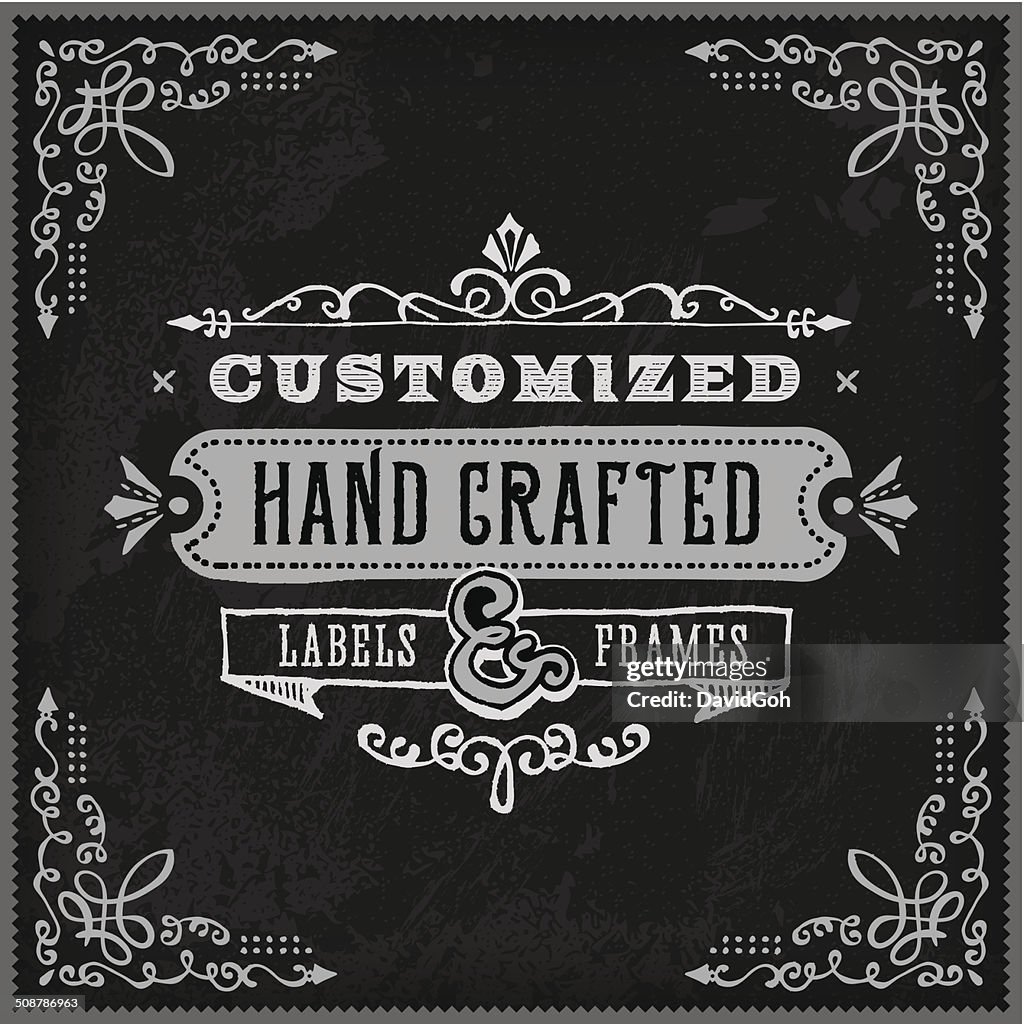 Hand Drawn Kreide Vintage Label