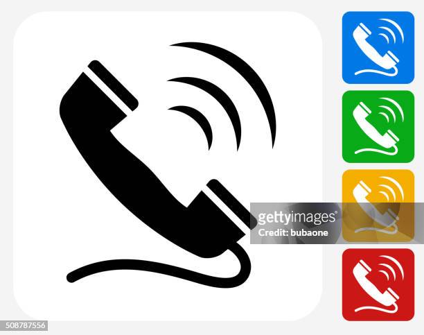 anrufen symbol flaches grafikdesign - telefonhörer freisteller stock-grafiken, -clipart, -cartoons und -symbole