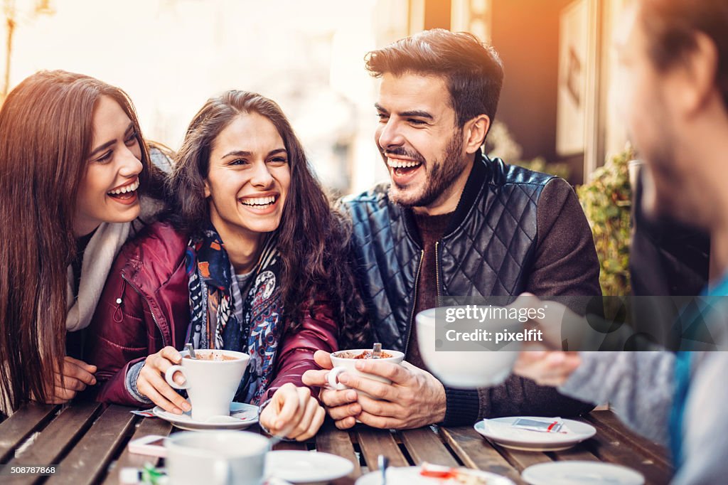 Friends in cafe