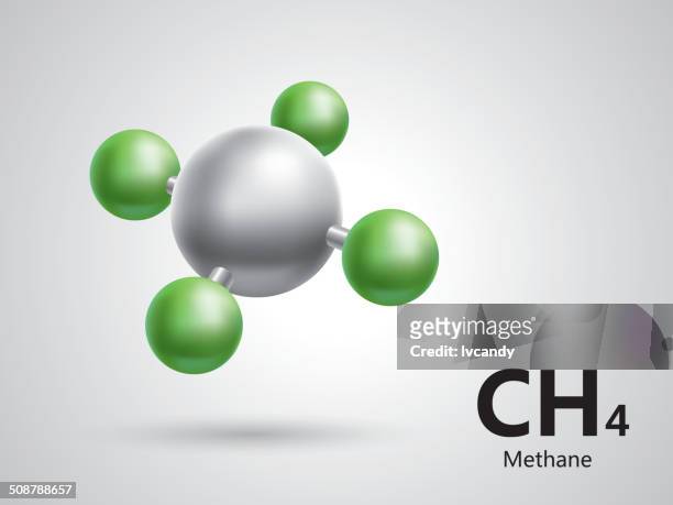 illustrazioni stock, clip art, cartoni animati e icone di tendenza di metano modello molecolare - struttura molecolare