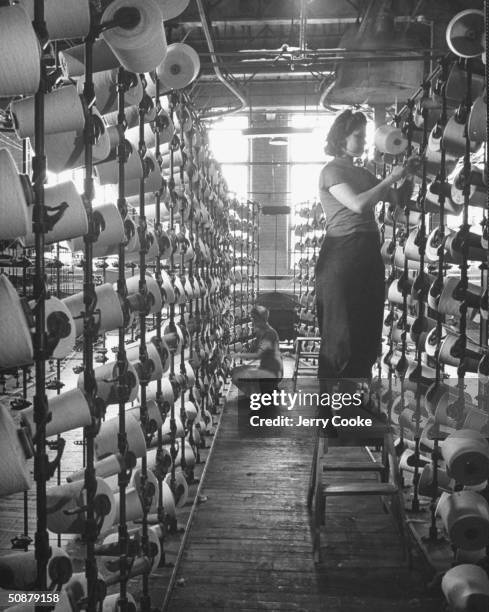 View of the interior of the Lane Cotton Mills.