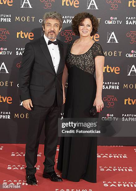 Ricardo Darin and Florencia Bas attend the Goya Cinema Awards 2016 Ceremony at Madrid Marriott Auditorium on February 6, 2016 in Madrid, Spain.