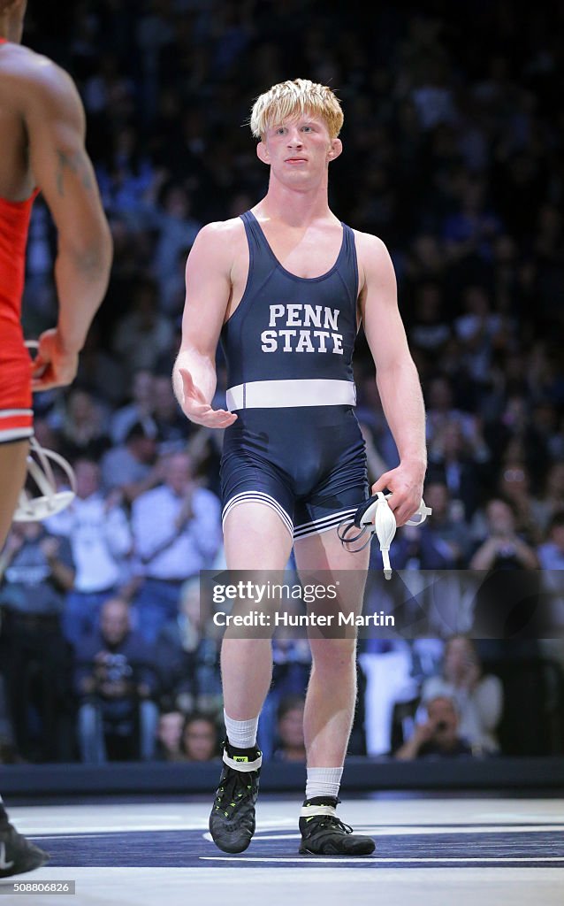 Bo Nickal of the Penn State Nittany Lions during a match against the