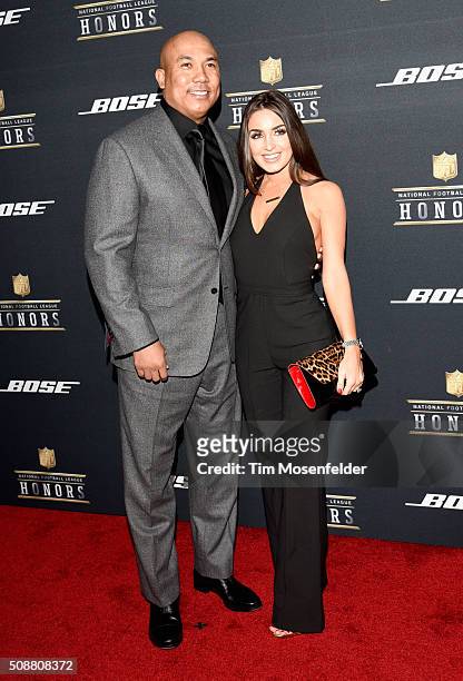 Former NFL player Hines Ward and Lindsey Georgalas-Ward attend the 5th Annual NFL Honors at Bill Graham Civic Auditorium on February 6, 2016 in San...