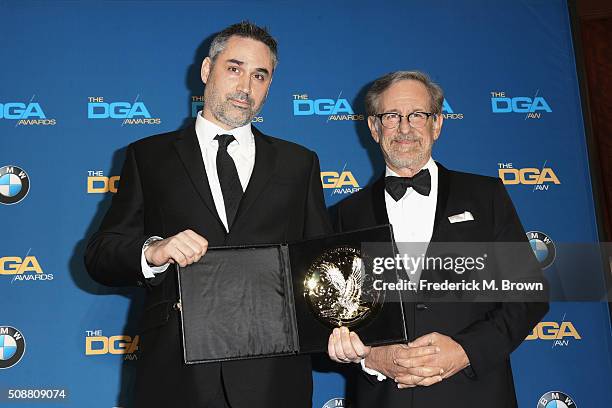 Director Alex Garland , winner of the award for Outstanding Directorial Achievement of a First-Time Feature Film Director for "Ex Machina," and...