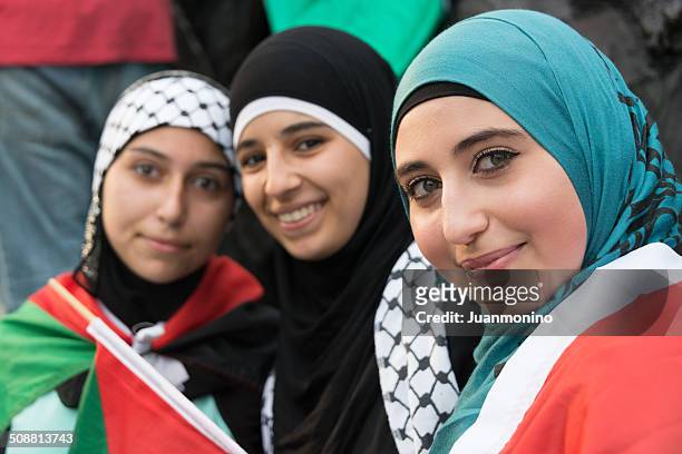 muslim young women - palestinian clothes stock pictures, royalty-free photos & images