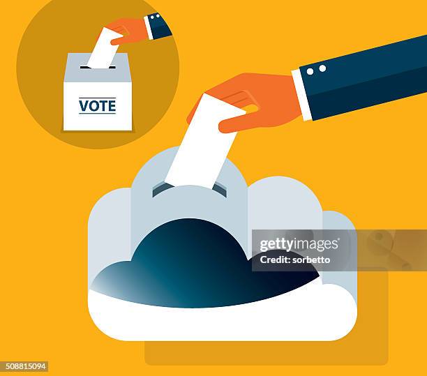on-line voting - electronic voting stock illustrations