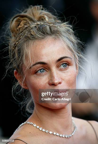 Actress Emmanuelle Beart attends the screening of the film "Diarios de Motocicleta" premiere at the Palais des Festivals during the 57th...