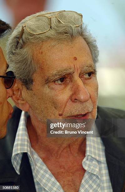 Director Youssef Chahine attends photocall for film "Alexandrie New York" at Le Palais des Festival at the 57th Cannes Film Festival on May 21, 2004...