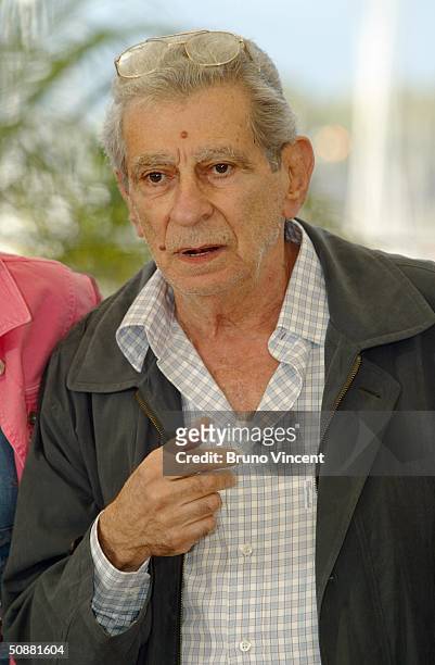 Director Youssef Chahine attends photocall for film "Alexandrie New York" at Le Palais des Festival at the 57th Cannes Film Festival on May 21, 2004...