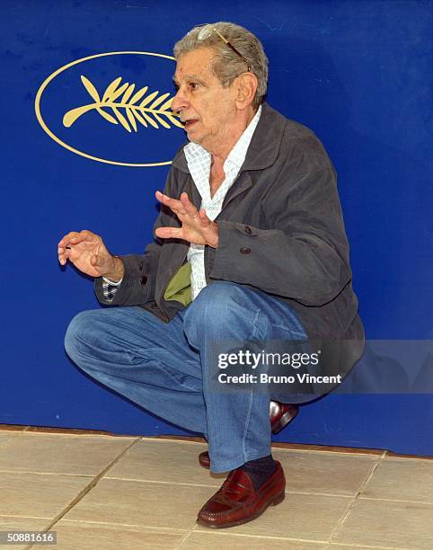 Director Youssef Chahine attends photocall for film "Alexandrie New York" at Le Palais des Festival at the 57th Cannes Film Festival on May 21, 2004...