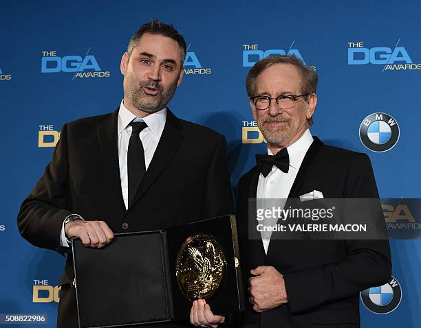 Director Alex Garland , winner of the award for Outstanding Directorial Achievement of a First-Time Feature Film Director for 'Ex Machina,' and...