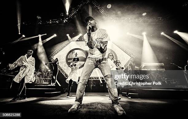 Winning artist Pharrell performs following the 2015 Pepsi Rookie of the Year Award Ceremony at the 2015 Pepsi Rookie of the Year Award Ceremony at...