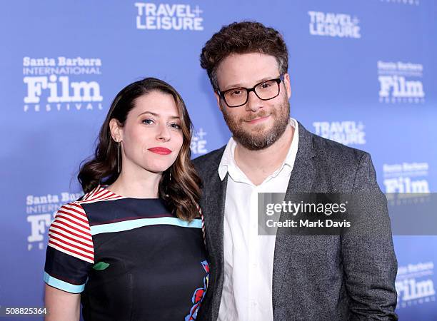 Actress Lauren Miller Rogen and Actor Seth Rogen attend the Virtuosos Award at the Arlington Theater at the 31th Santa Barbara International Film...