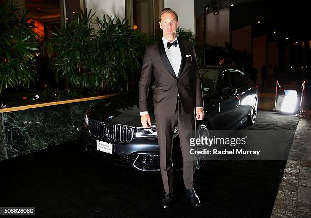 Director Alexander Skarsgard arrives in a BMW to the 68th Annual Directors Guild Of America Awards at the Hyatt Regency Century Plaza on February 6,...