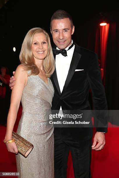 Kai Pflaume and his wife Ilke Pflaume during the Goldene Kamera 2016 reception on February 6, 2016 in Hamburg, Germany.