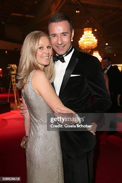 Kai Pflaume and his wife Ilke Pflaume during the Goldene Kamera 2016 reception on February 6, 2016 in Hamburg, Germany.