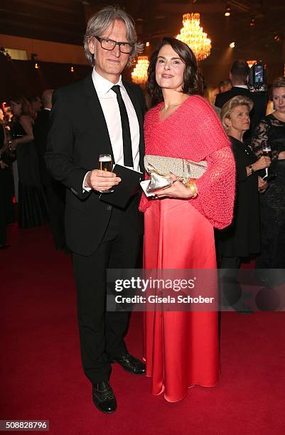 Barbara Auer and her husband Martin Langer during the Goldene Kamera 2016 reception on February 6, 2016 in Hamburg, Germany.