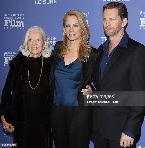 Alison Eastwood with her mom, Maggie Johnson and husband, Stacy Poitras arrive at the Virtuoso's Award during The 31st Santa Barbara International...