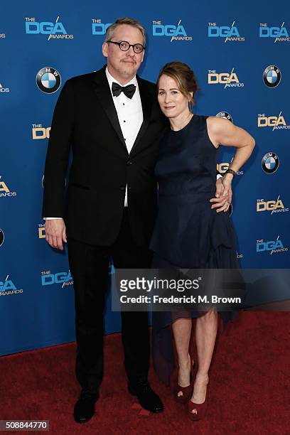 Director Adam McKay and actress Shira Piven attends the 68th Annual Directors Guild Of America Awards at the Hyatt Regency Century Plaza on February...