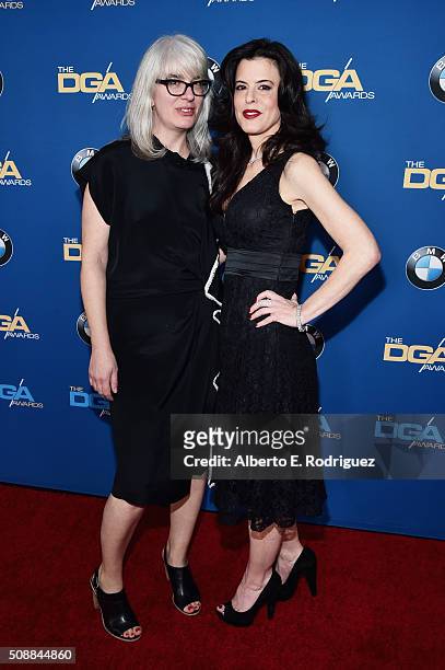 Director Laurie Collyer and executive producer Keri Selig attend the 68th Annual Directors Guild Of America Awards at the Hyatt Regency Century Plaza...