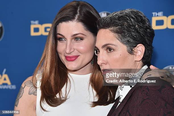 Producer/director Jiill Soloway and actress Trace Lysette attend the 68th Annual Directors Guild Of America Awards at the Hyatt Regency Century Plaza...