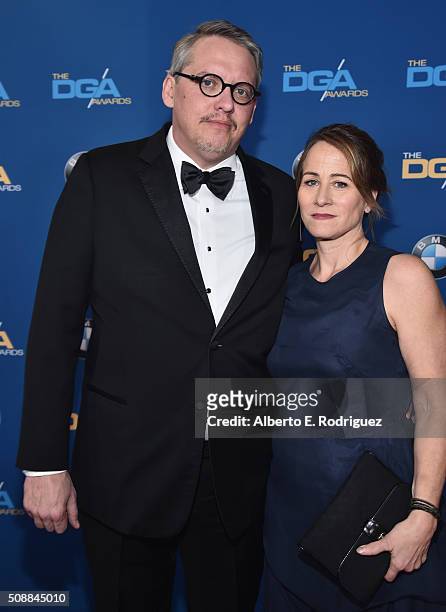 Director Adam McKay and Shira Piven attend the 68th Annual Directors Guild Of America Awards at the Hyatt Regency Century Plaza on February 6, 2016...