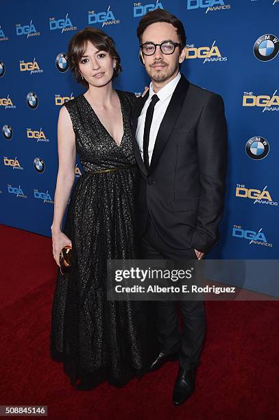 Director Marielle Heller and comedian Jorma Taccone attend the 68th Annual Directors Guild Of America Awards at the Hyatt Regency Century Plaza on...