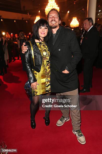 Anna Fischer and her boyfriend Leonard Andreae during the Goldene Kamera 2016 reception on February 6, 2016 in Hamburg, Germany.
