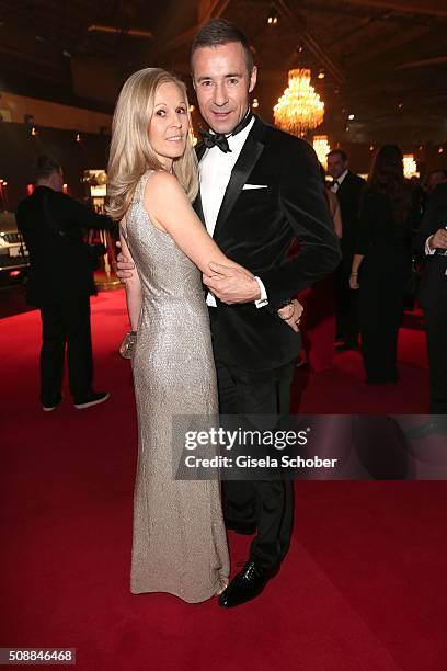 Kai Pflaume and his wife Ilke Pflaume during the Goldene Kamera 2016 reception on February 6, 2016 in Hamburg, Germany.