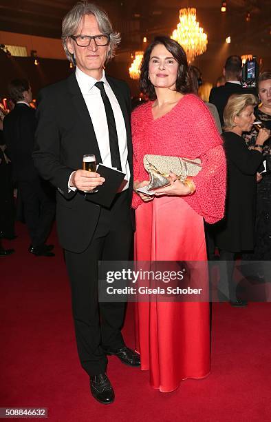 Barbara Auer and her husband Martin Langer during the Goldene Kamera 2016 reception on February 6, 2016 in Hamburg, Germany.