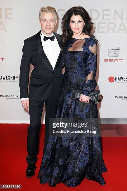 Michael Mittermeier and Gudrun Mittermeier attend the Goldene Kamera 2016 on February 6, 2016 in Hamburg, Germany.