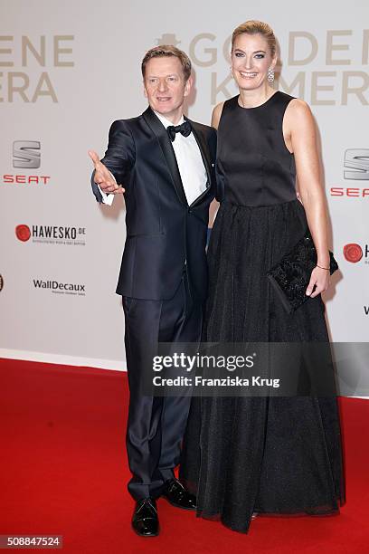 Michael Kessler and Constanze Darschin attend the Goldene Kamera 2016 on February 6, 2016 in Hamburg, Germany.
