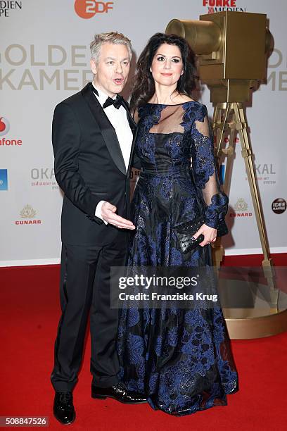 Michael Mittermeier and Gudrun Mittermeier attend the Goldene Kamera 2016 on February 6, 2016 in Hamburg, Germany.