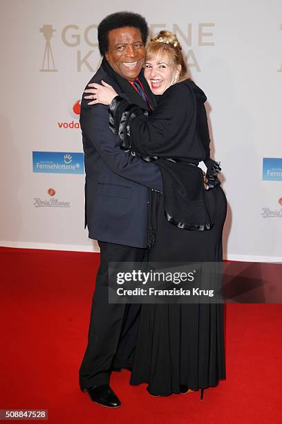 Roberto Blanco and Luzandra Stra§burg attend the Goldene Kamera 2016 on February 6, 2016 in Hamburg, Germany.