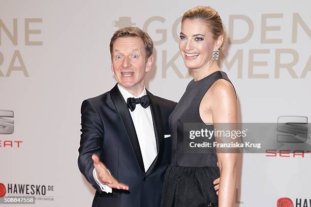 Michael Kessler and Constanze Darschin attend the Goldene Kamera 2016 on February 6, 2016 in Hamburg, Germany.