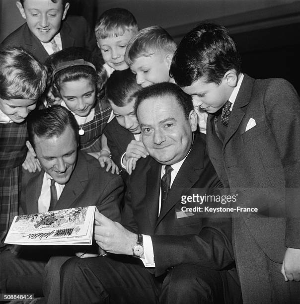 Young Jury Awarded Renéé Goscinny And Albert Uderzo's Comic Book 'Astérix Le Gaulois', in Paris, France, on November 16, 1962.