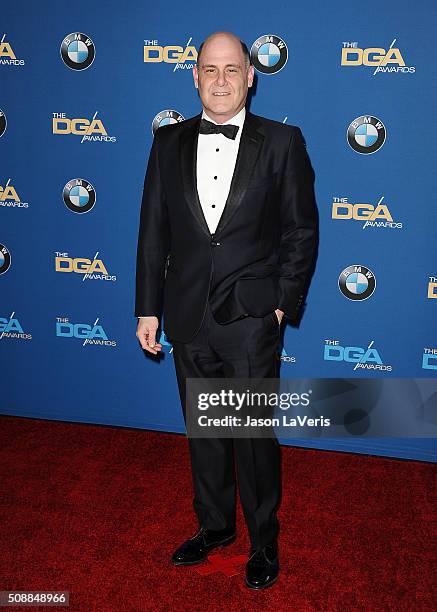 Matthew Weiner attends the 68th annual Directors Guild of America Awards at the Hyatt Regency Century Plaza on February 6, 2016 in Los Angeles,...