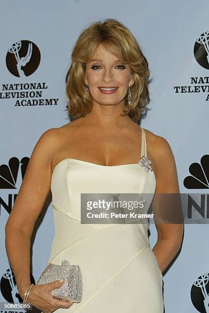 Actress Deidre Hall poses backstage at the 31st Annual Daytime Emmy Awards on May 21, 2004 at Radio City Music Hall, in New York City.