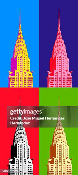 Chrysler Building New York Pop Art Styleretrovintage High-Res Vector Graphic