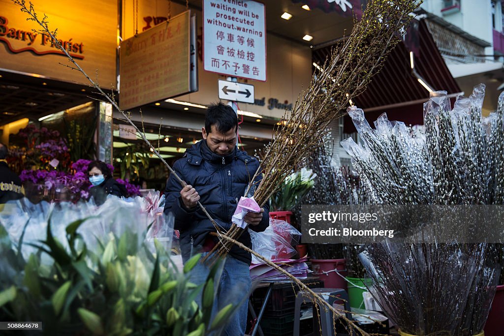 Shoppers At Flower Markets Ahead Of The Lunar New Year