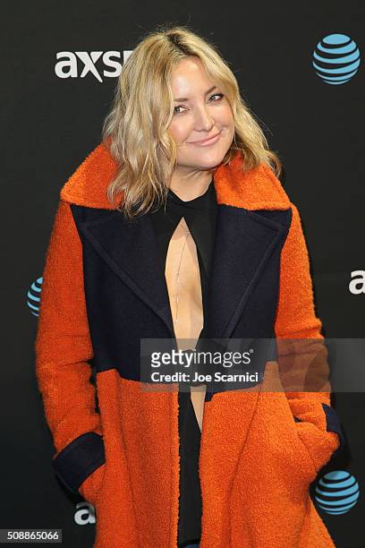 Actress Kate Hudson attends DirecTV Super Saturday Night Co-hosted by Mark Cuban's AXS TV at Pier 70 on February 6, 2016 in San Francisco, California.