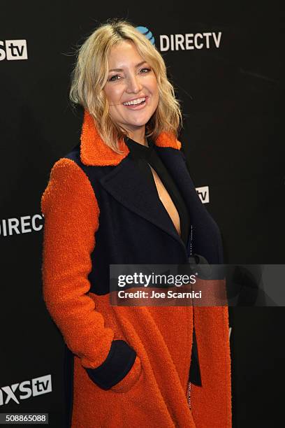 Actress Kate Hudson attends DirecTV Super Saturday Night Co-hosted by Mark Cuban's AXS TV at Pier 70 on February 6, 2016 in San Francisco, California.